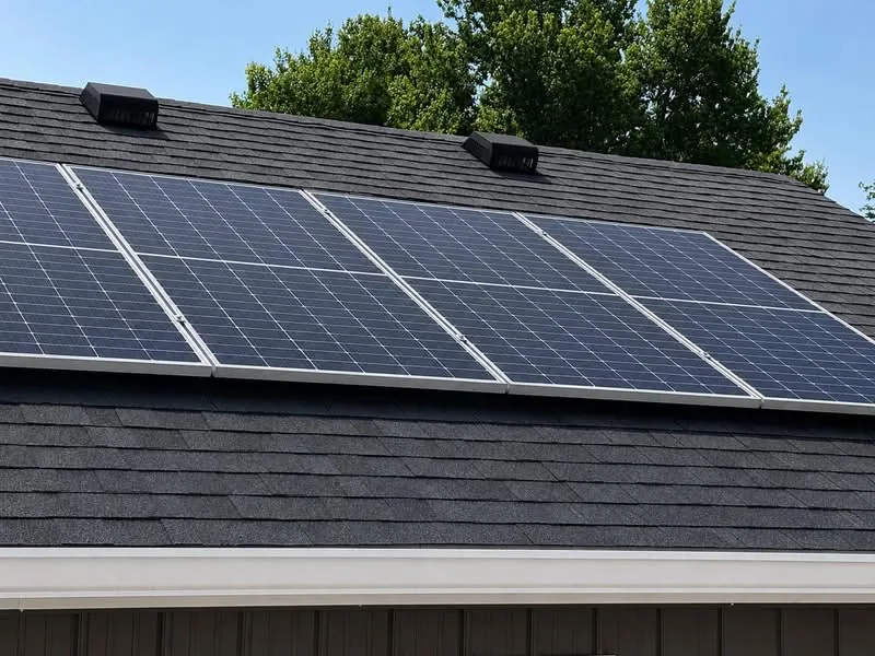 Residential solar panels after professional cleaning